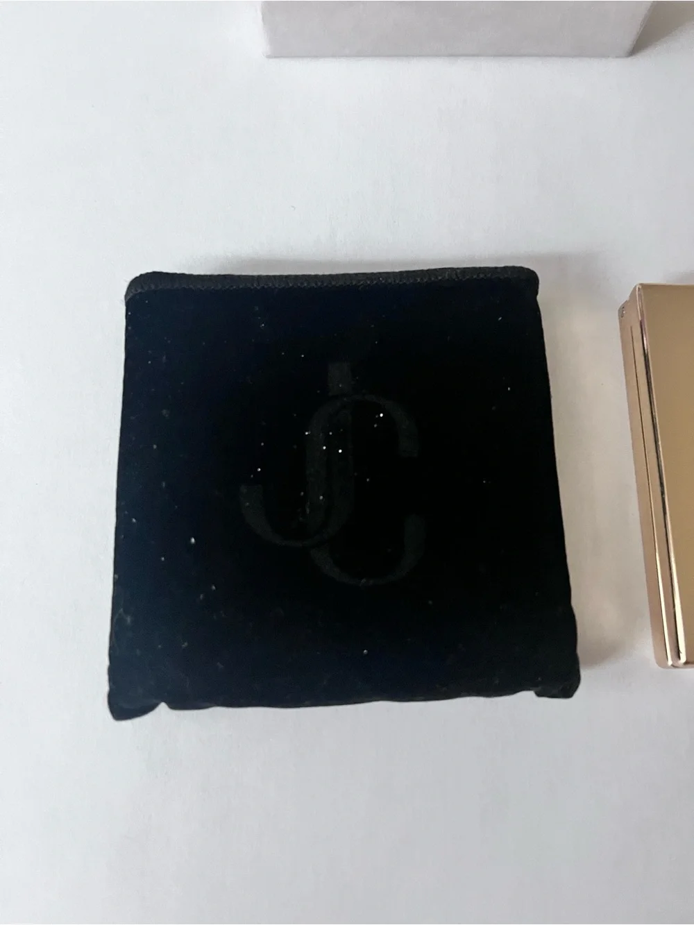 Jimmy Choo Logo Compact Mirror with Velvet Pouch
